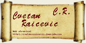 Cvetan Raičević vizit kartica